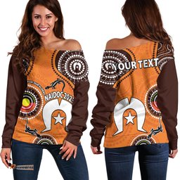 Custom Personalised NAIDOC Week Off Shoulder Sweater Lizard Aboriginal
