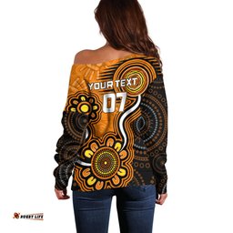 Custom Scorchers Cricket Indigenous Off Shoulder Sweater Champions Fire Up