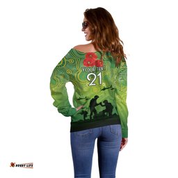 Custom Raiders Rugby ANZAC Off Shoulder Sweater Canberra The Military Soldiers