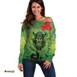 Custom Raiders Rugby ANZAC Off Shoulder Sweater Canberra The Military Soldiers