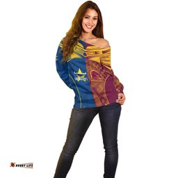 Custom NRL Cowboys and Broncos Off Shoulder Sweater Sporty Style