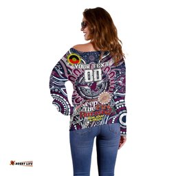 Custom NAIDOC Week 2024 Eagles Off Shoulder Sweater Mascot Rugby