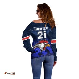 Custom Rosster Easts To Win Off Shoulder Sweater Sydney Rugby est 1908 Boomerang Indeginous