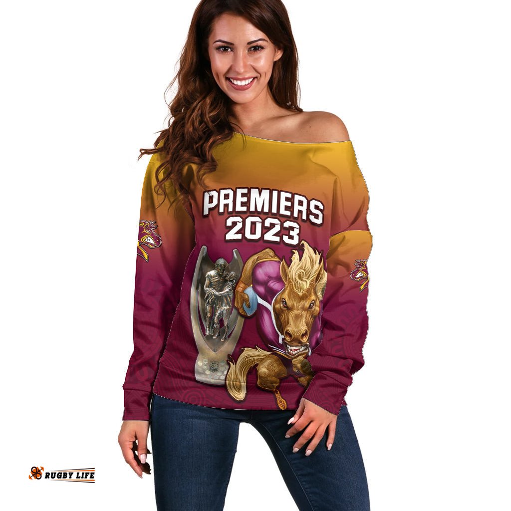 NRL Broncos Premiers Off Shoulder Sweater