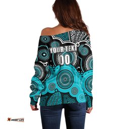 Custom Text And Number Brisbane Heat BBL Off Shoulder Sweater Aboriginal Patterns