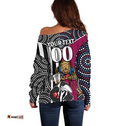 Custom AFL Magpies Combine Lions Off Shoulder Sweater Together Go Champions 2023