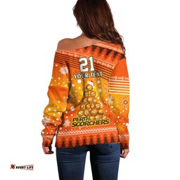 Custom Scorchers BBL Off Shoulder Sweater Christmas Vibe 2023