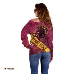 Custom Brisbane Broncos Off Shoulder Sweater NRL Angry Broncos
