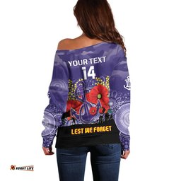 Custom Dockers Football ANZAC Off Shoulder Sweater Gallipoli Camouflage With Poppies