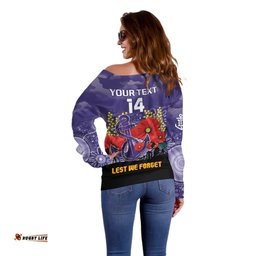 Custom Dockers Football ANZAC Off Shoulder Sweater Gallipoli Camouflage With Poppies