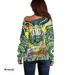 Custom NAIDOC Week 2024 Raiders Off Shoulder Sweater Mascot Rugby