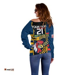 Custom NRL Eels Combine Roosters Rugby Off Shoulder Sweater Sporty Style