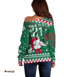 Custom Rabbitohs Rugby Off Shoulder Sweater Glory Glory The South Christmas Vibe Unique