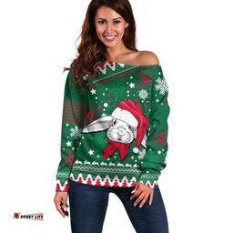 Custom Rabbitohs Rugby Off Shoulder Sweater Glory Glory The South Christmas Vibe Unique
