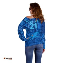 Custom Text And Number AFL ANZAC Adelaide Crows Off Shoulder Sweater Camouflage