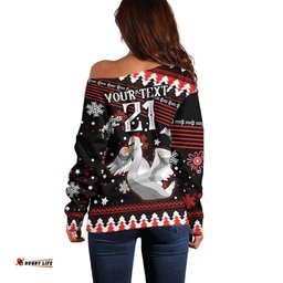 Custom Swans Football Off Shoulder Sweater Christmas Vibe 2023