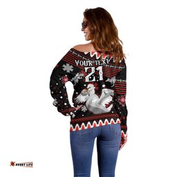Custom Swans Football Off Shoulder Sweater Christmas Vibe 2023