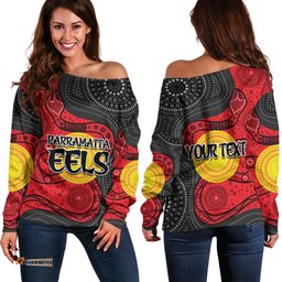 Custom Personalised Parramatta Eels Off Shoulder Sweater Simple Aboriginal