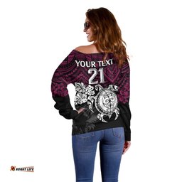 Custom Sea Eagles Rugby Off Shoulder Sweater Silvertails Hibiscus and Turtle With Polynesian Pattern