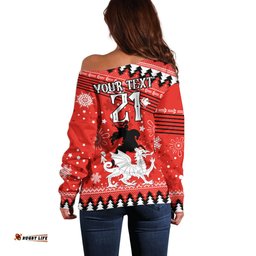 Custom Dragons Rugby Off Shoulder Sweater Chirstmas Vibe 2023
