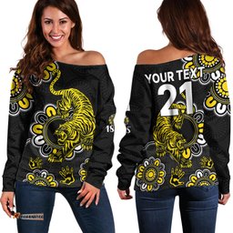 Custom Personalised AFL Richmond Tigers 1885 Aboriginal Off Shoulder Sweater 05