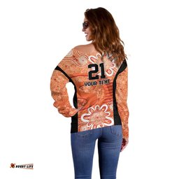 Australian Scorchers Cricket Custom Off Shoulder Sweater Minimalism Aboriginal
