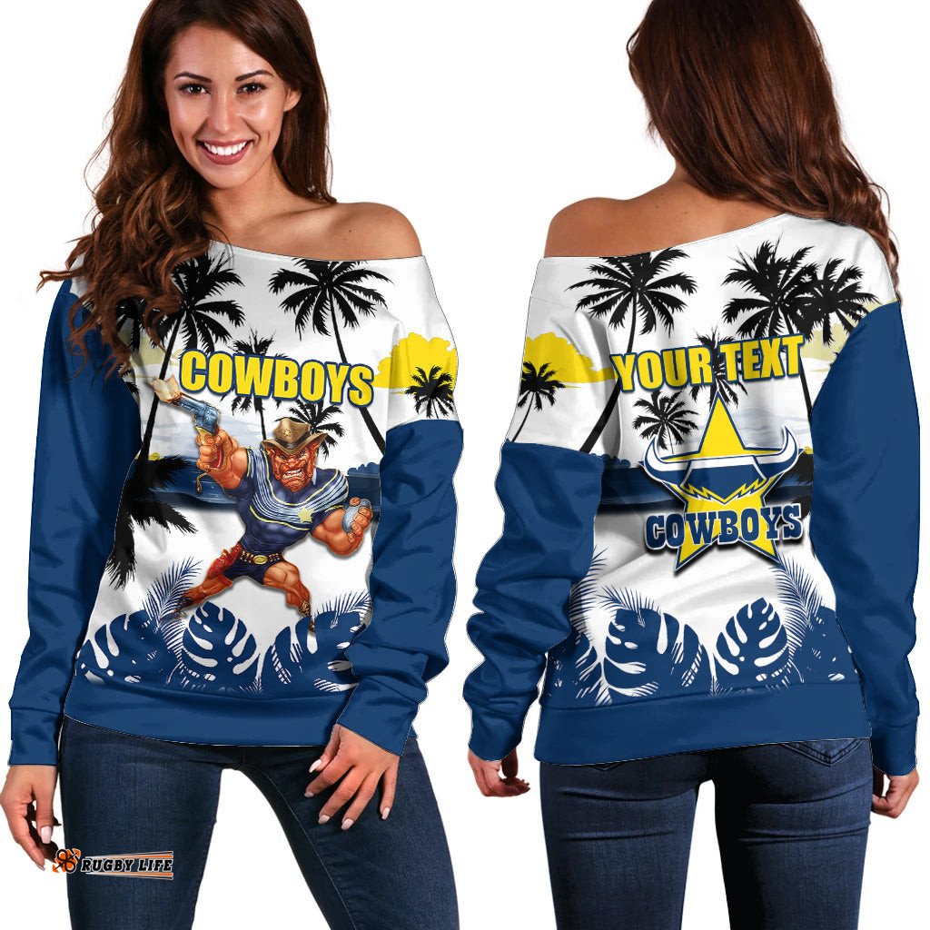NRL Cowboys Off Shoulder Sweater Summer Vibe Style