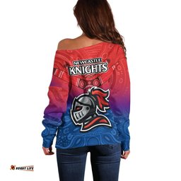 Knights Permier Off Shoulder Sweater NRL Mascot with Aboriginal