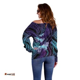You Matter Suicide Prevention Awareness Off Shoulder Sweater Butterfly Aboriginal Mix Polynesian Pattern