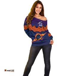 Custom Text And Number ANZAC Melbourne Storm Rugby Off Shoulder Sweater Poppy Flowers Sporty Style