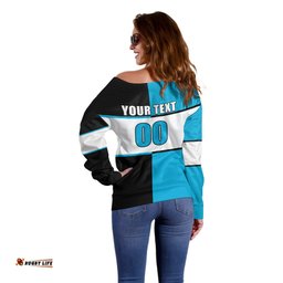 Custom Text And Number NRL Sharks Off Shoulder Sweater Mix Jersey