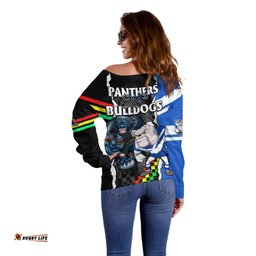 NRL Combine Bulldogs and Panthers Off Shoulder Sweater