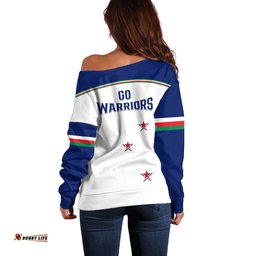 Warriors Rugby Off Shoulder Sweater New Zealand Sporty White Style