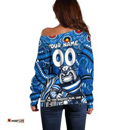 Custom Australia NAIDOC Week 2024 Off Shoulder Sweater Bulldogs Mascot Keep The Fire Burning