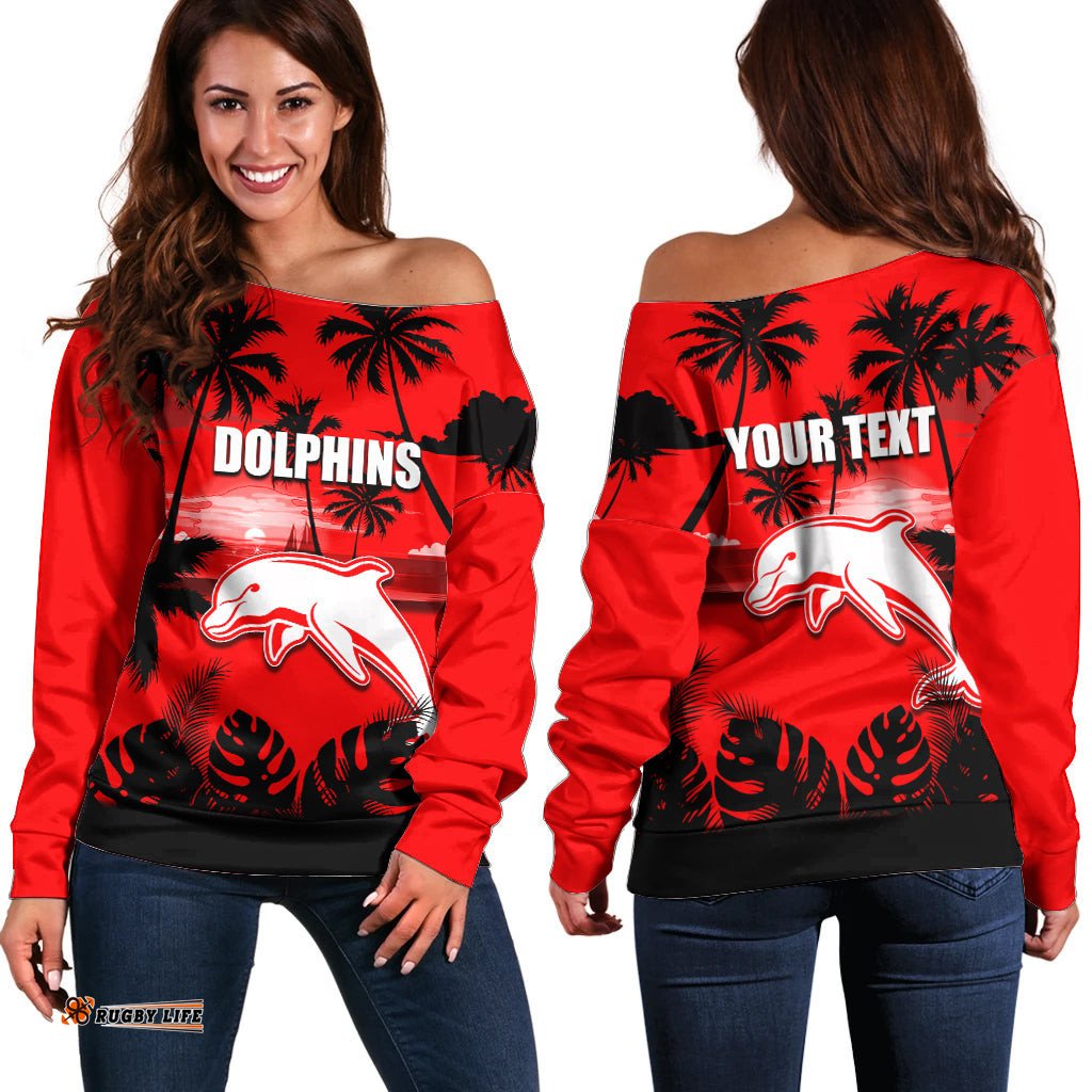NRL Dolphins Off Shoulder Sweater Summer Vibe Style