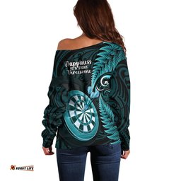 New Zealand Darts Off Shoulder Sweater Happiness Is A Tight Threesome Maori Turquoise