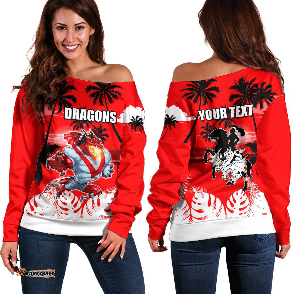 NRL Dragons Off Shoulder Sweater Summer Vibe Style