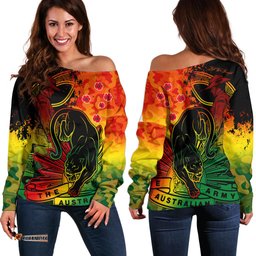 NRL ANZAC Panthers Off Shoulder Sweater Camouflage 09
