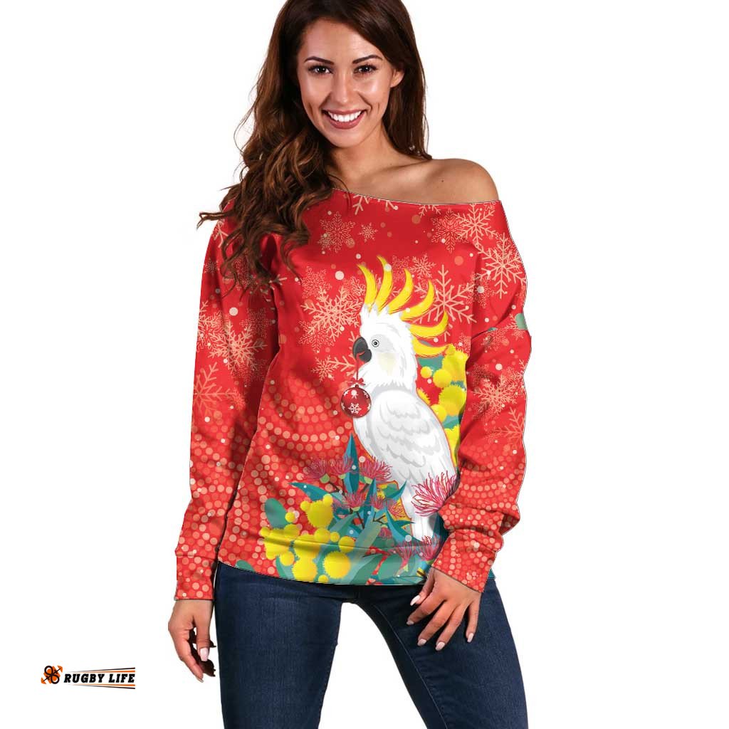 Sulphur crested Cockatoo Christmas Off Shoulder Sweater Australia Gumtree With Golden Wattle