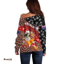 Koalaty Christmas Off Shoulder Sweater Australia Koala Aboriginal