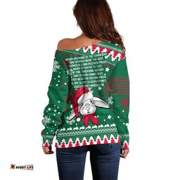Rabbitohs Rugby Off Shoulder Sweater Glory Glory The South Christmas Vibe Unique