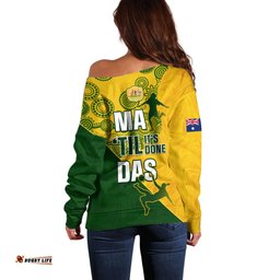 Matildas Soccer Off Shoulder Sweater Australian Indigenous National Color