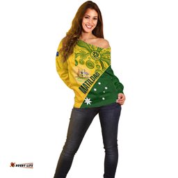 Matildas Soccer Off Shoulder Sweater Australian Indigenous National Color