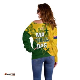Matildas Soccer Off Shoulder Sweater Australian Indigenous National Color
