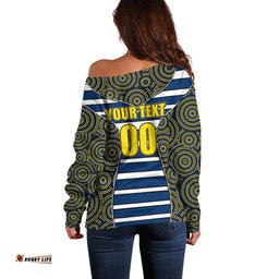 NRL Cowboys Off Shoulder Sweater Mix Dot Aboriginal