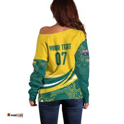 Australia 2024 Olympics Custom Off Shoulder Sweater Rise of the Roos Aborignal Style