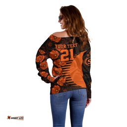 Scorchers Cricket Never Forget Custom Off Shoulder Sweater ANZAC Day with Poppy Aboriginal