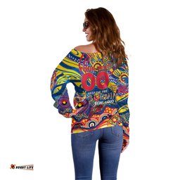 Custom NAIDOC Week 2024 Crows Off Shoulder Sweater Aboriginal Animals Keep The Fire Burning