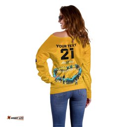 Matildas Til Its Done Custom Off Shoulder Sweater Australia Womens Soccer Gold Style