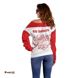 Dragons Rugby Off Shoulder Sweater Simple St George Illawarra